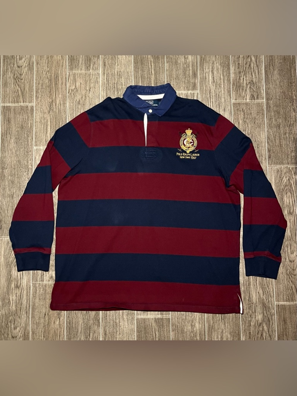 Polo Ralph Lauren Rugby Shirt Striped Long Sleeve Mens 2XL New York 1967